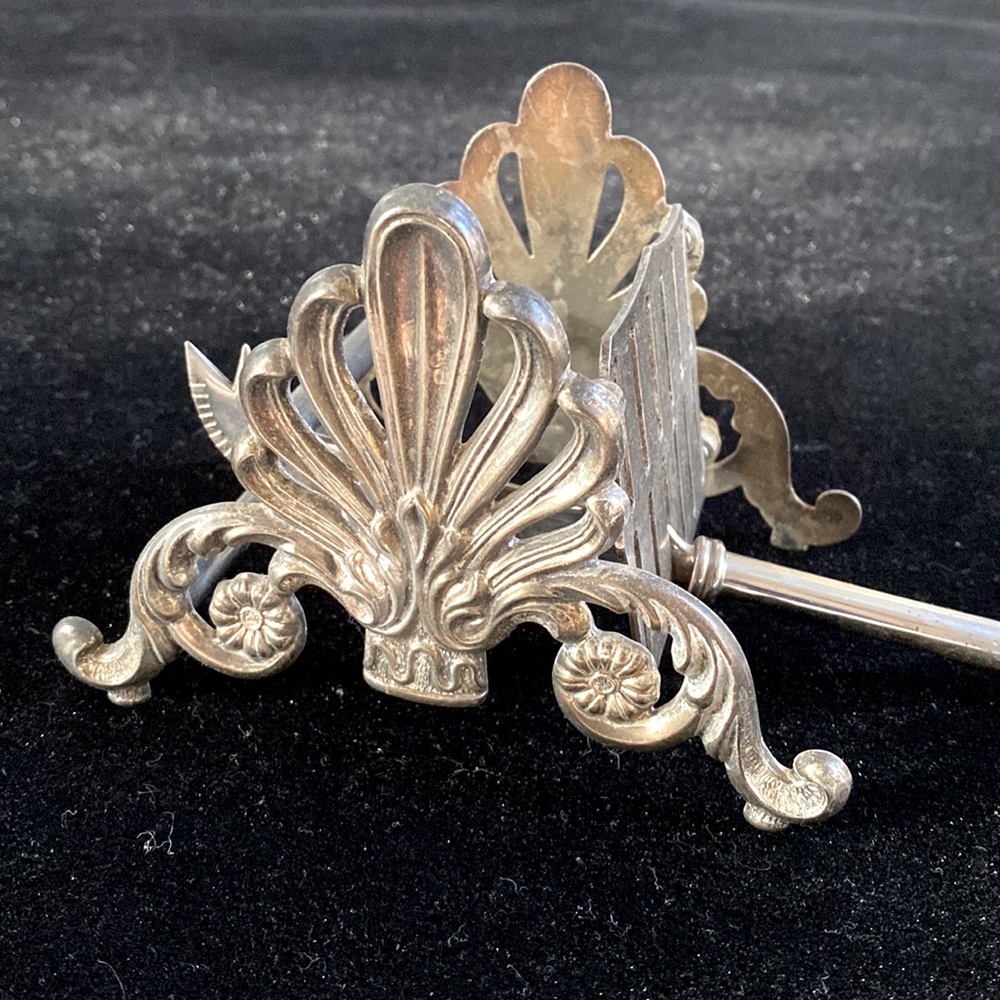 Vintage Leonard Silver Plated Neoclassical Knife Rests Italy
